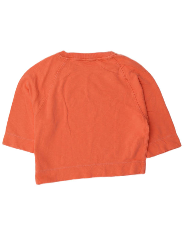 Tommy Hilfiger Womens 3/4 Sleeve Sweatshirt Jumper UK 14 Medium Orange
