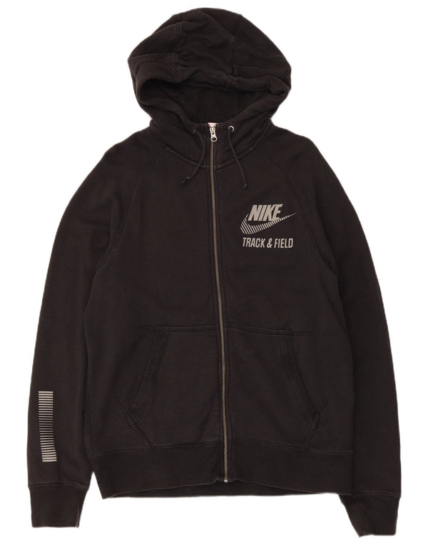 Nike Mens Graphic Zip Hoodie Sweater Medium Black Cotton