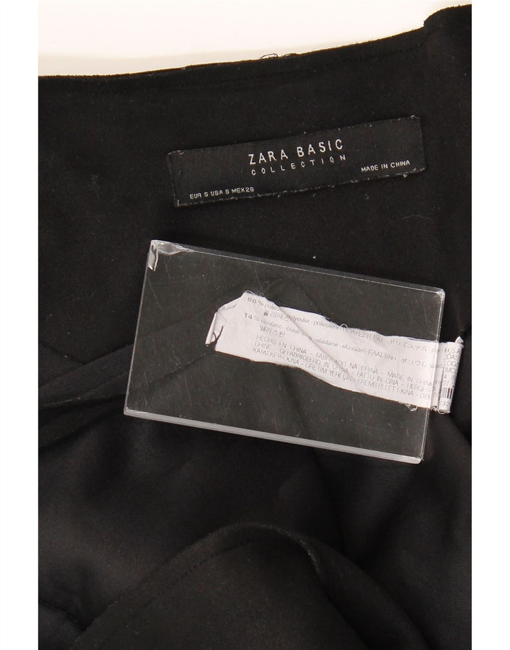 ZARA Dame Oversized 3/4 ærmet åben blazerjakke UK 10 Small Black