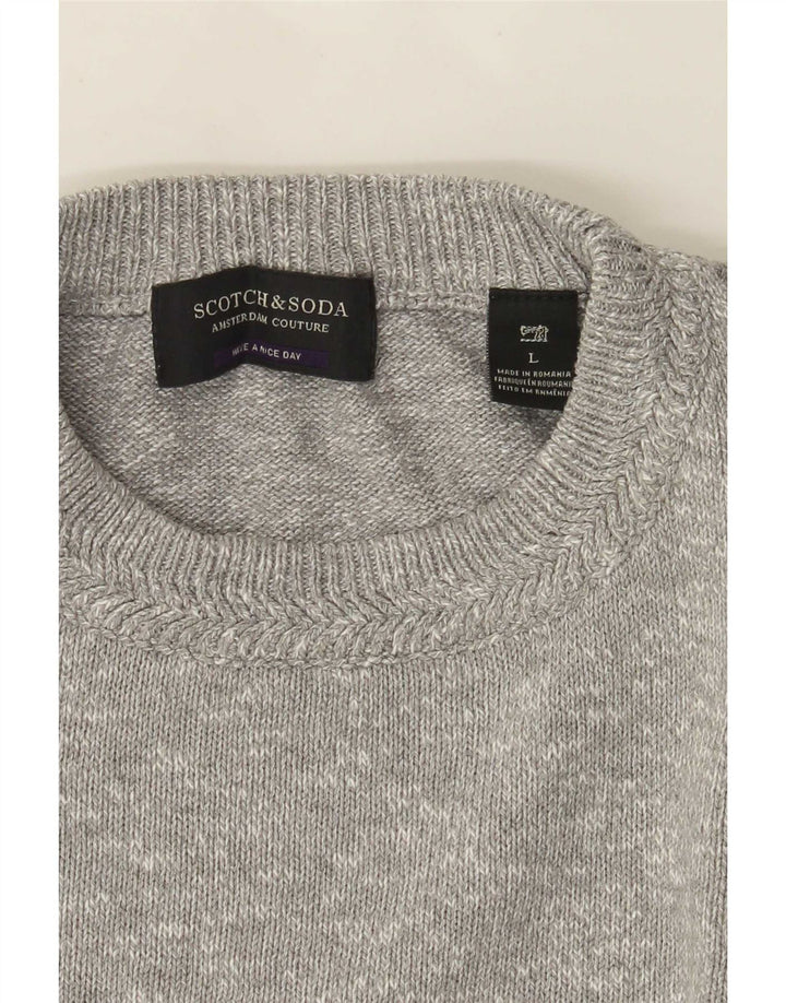 Scotch & Soda Mens Crew Neck Jumper Sweater Large Grey Flecked