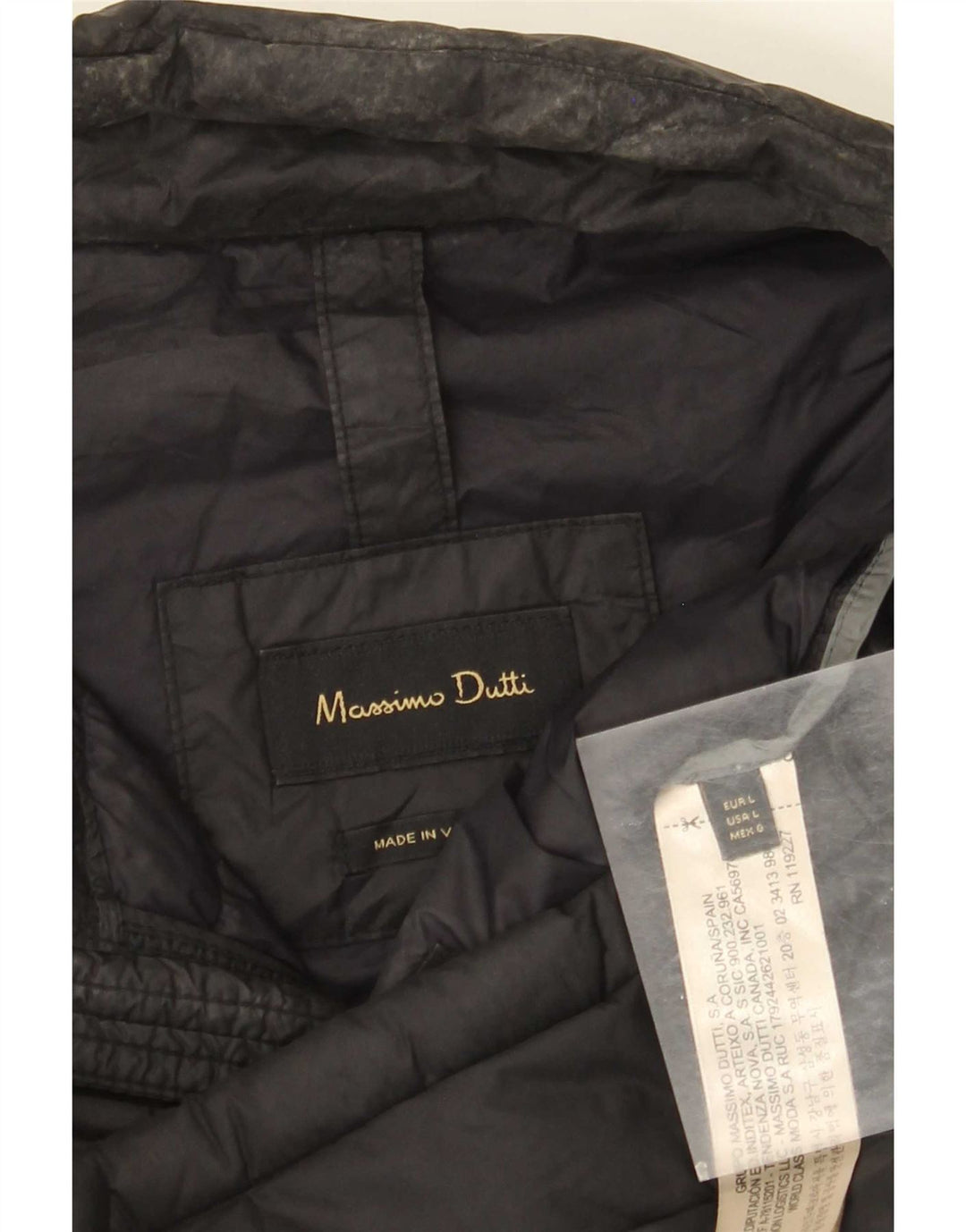 Giacca imbottita da uomo Massimo Dutti UK 40 Large in nylon nero