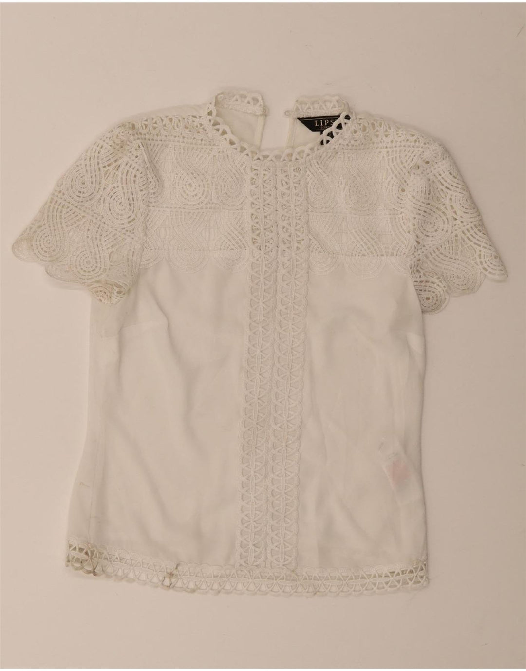 Lipsy Womens Blouse Top UK 6 XS  White Floral Polyester