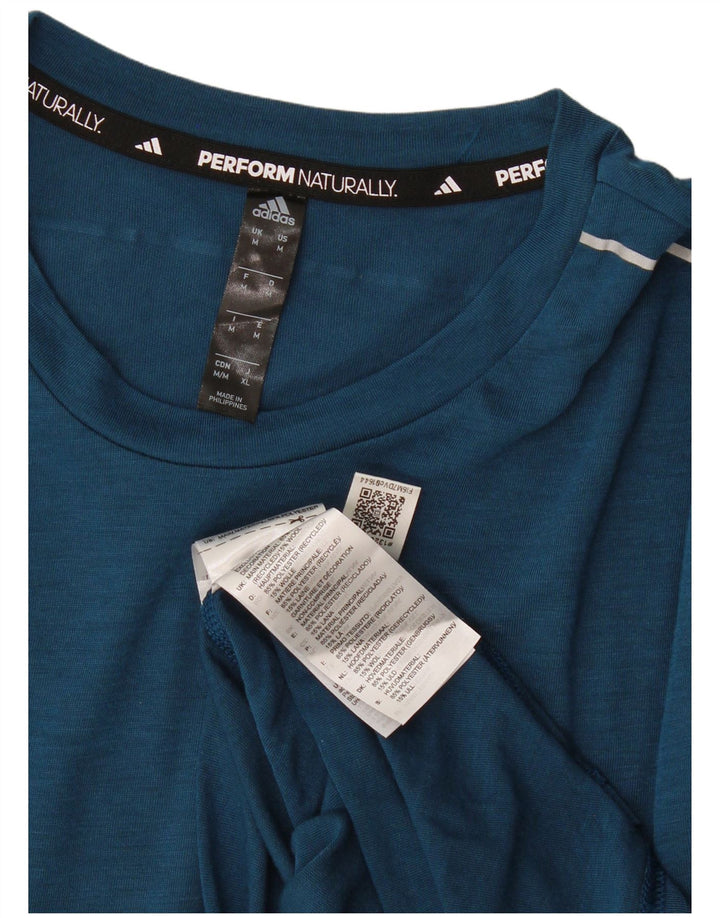 Adidas Herre Aeroready T-Shirt Top Medium Blue Polyester