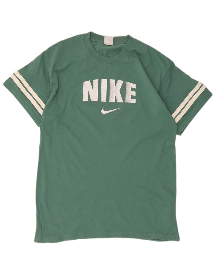 Nike Herre grafisk T-shirt Top Medium Grøn Colourblock Bomuld