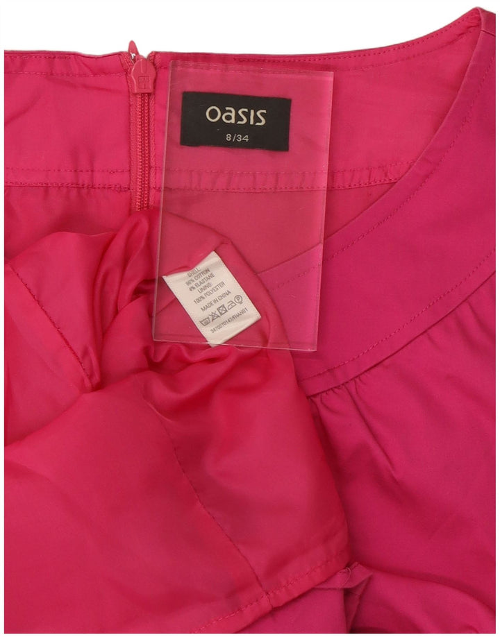 OASIS Womens Sheath Dress UK 8 Small Pink Cotton