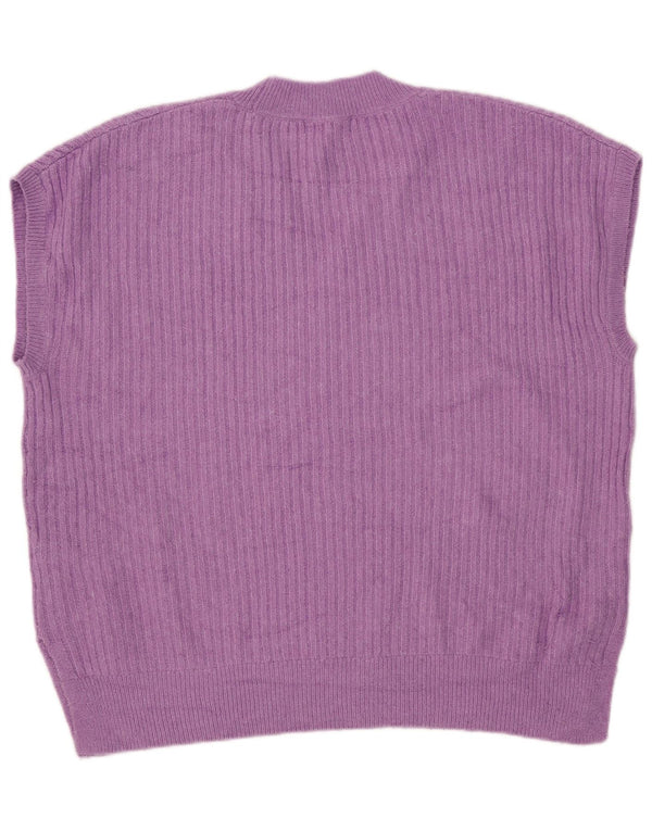 Marks & Spencer Damen Übergroßes Weste-Tanktop UK 16 Large Lila Acryl