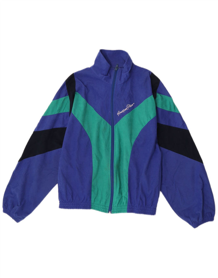 American Place Womens Oversized Tracksuit Top Jacket UK 6 XS Blue