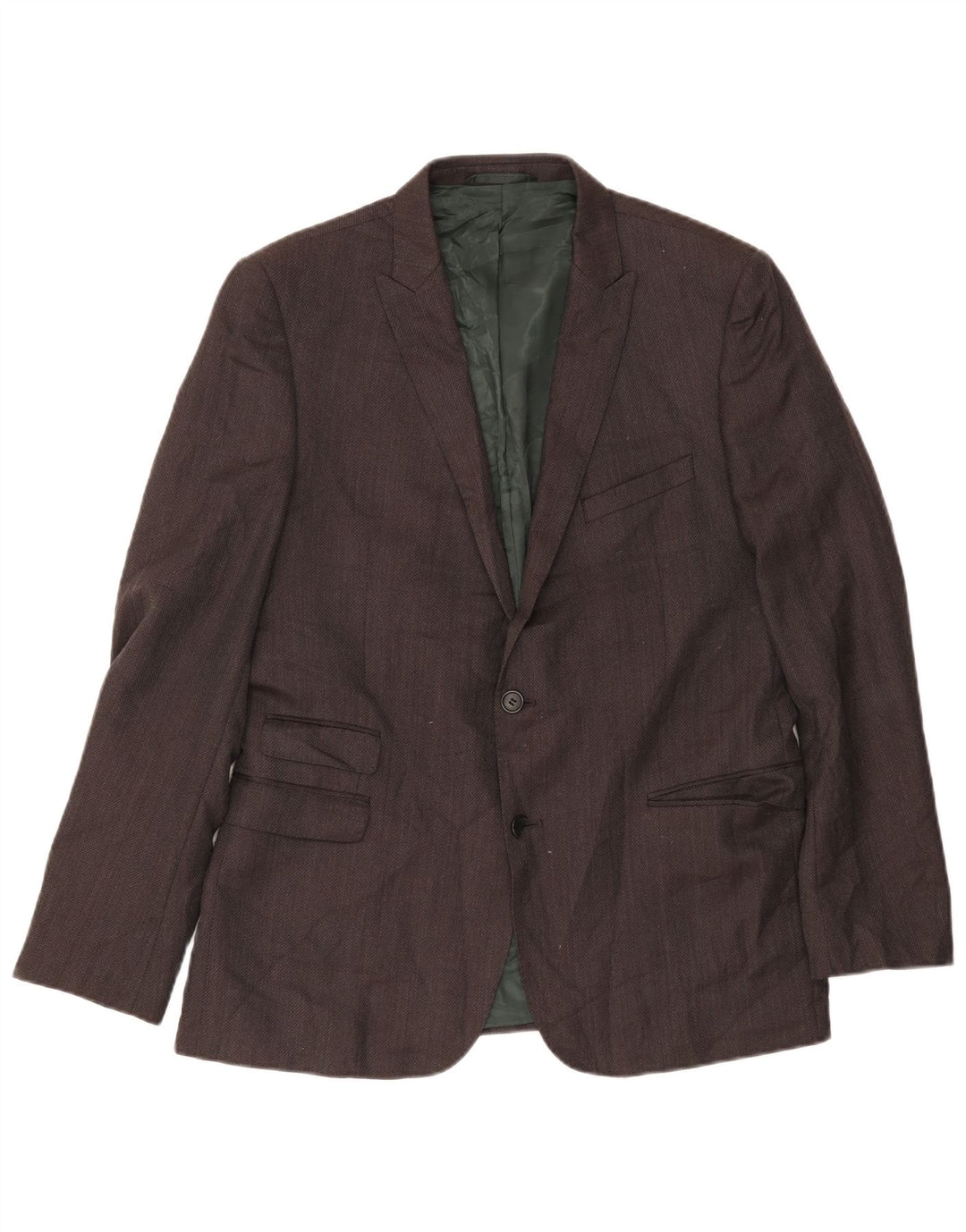 French Connection Herren-Blazer mit 2 Knöpfen, UK 42, XL, graue Wolle, klassisch