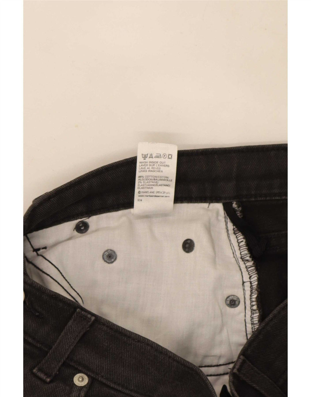 Marks & Spencer Womens Crop Straight Jeans UK 12 Medium W28 L25 Black