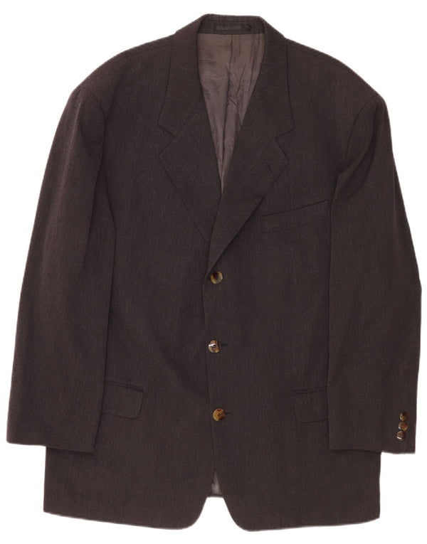 Jaqueta Blazer Masculina Hugo Boss com 3 Botões EU 54 2XL Lã Virgem Cinza