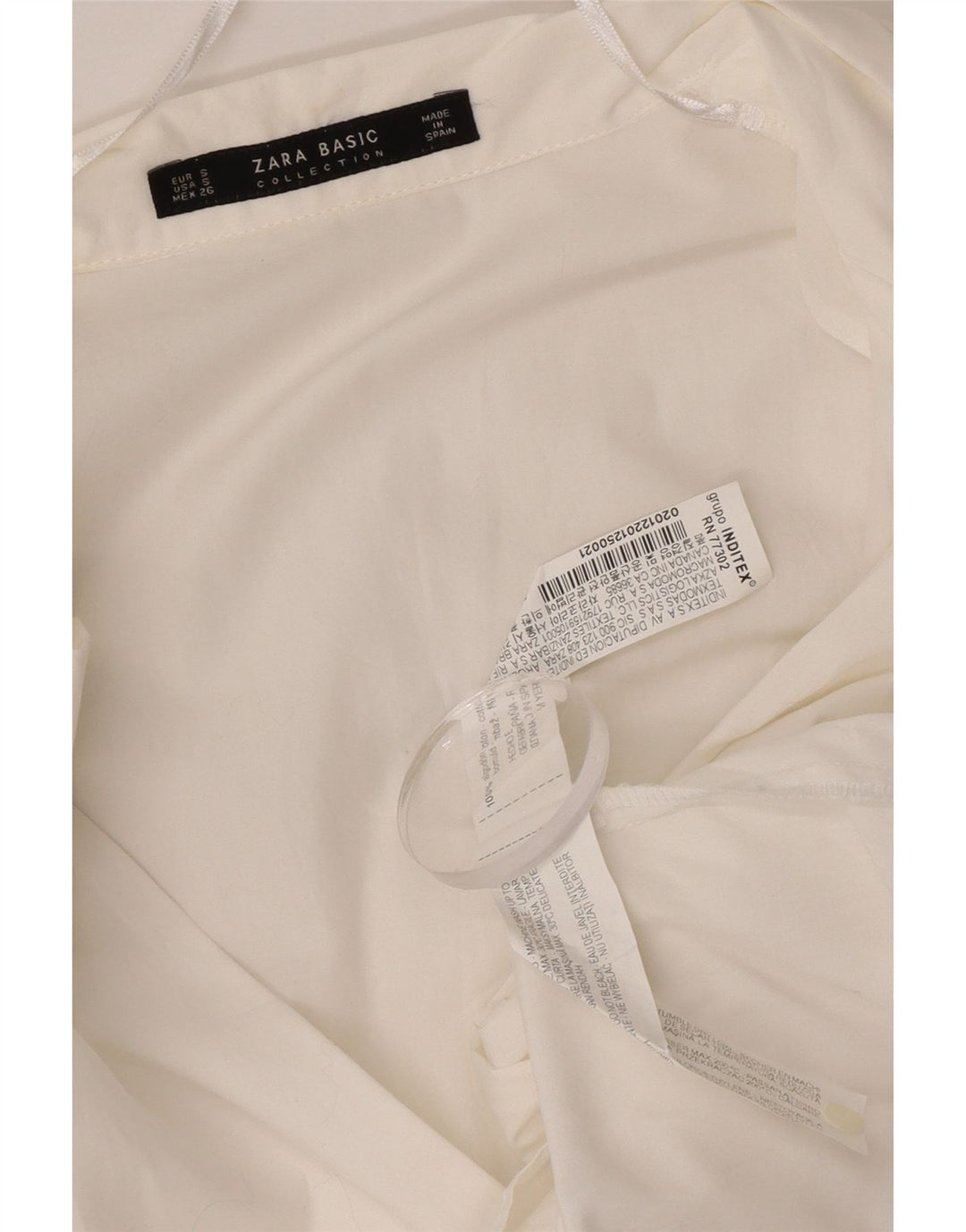 Zara Womens Long Sleeve Shift Dress UK 10 Small White Cotton