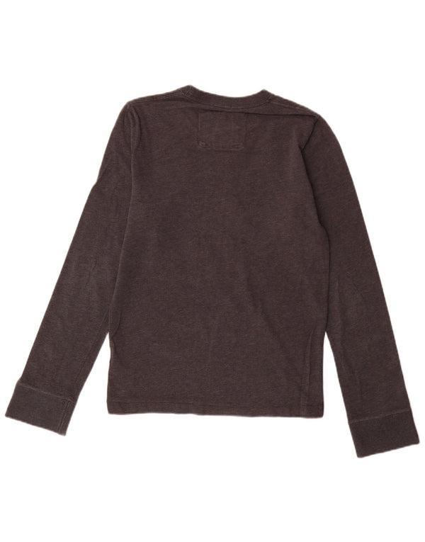 Abercrombie & Fitch Mens Muscle Graphic Top Long Sleeve Small Grey Flecked