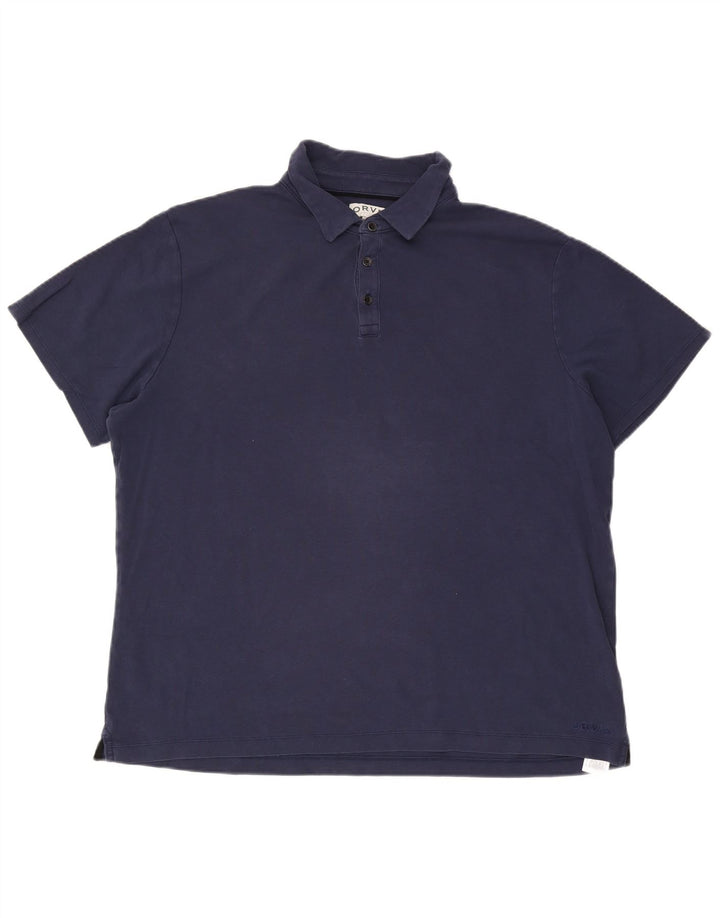 Orvis Mens Polo Shirt 2XL Navy Blue Cotton