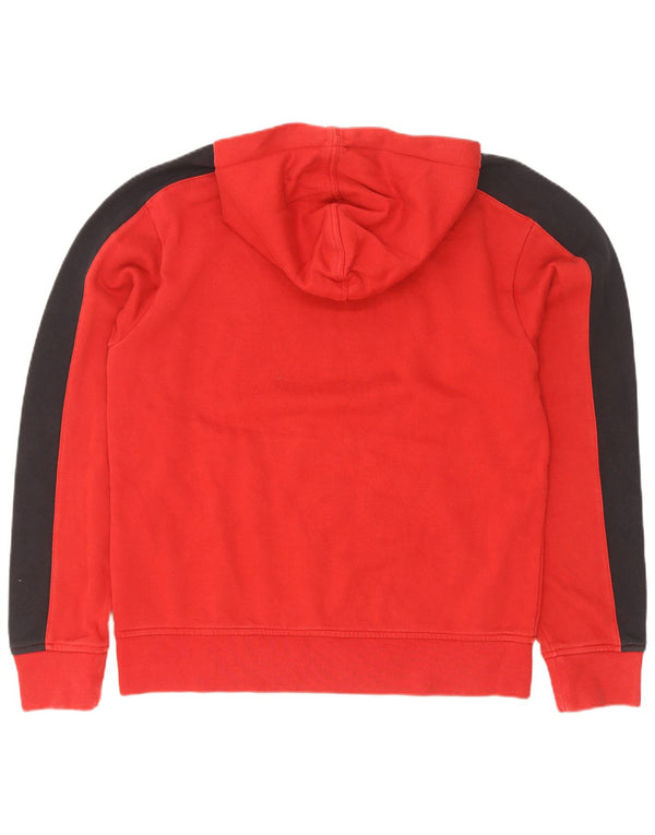 Nike Mens Dri Fit Hoodie Jumper UK 39/41 Médio Vermelho Colourblock Algodão
