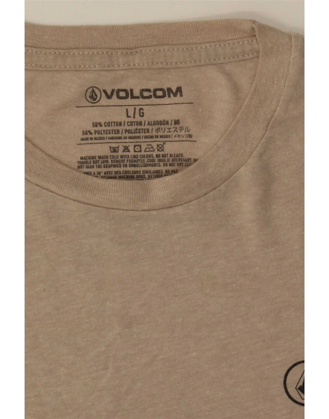 Volcom Herren T-Shirt Top Large Beige Baumwolle