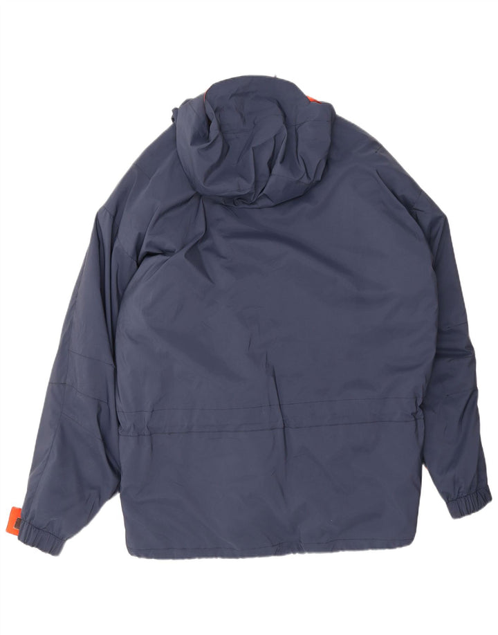 Great Escapes Mens Hooded Pullover Ski Jacket IT 54 2XL Navy Blue Polyester