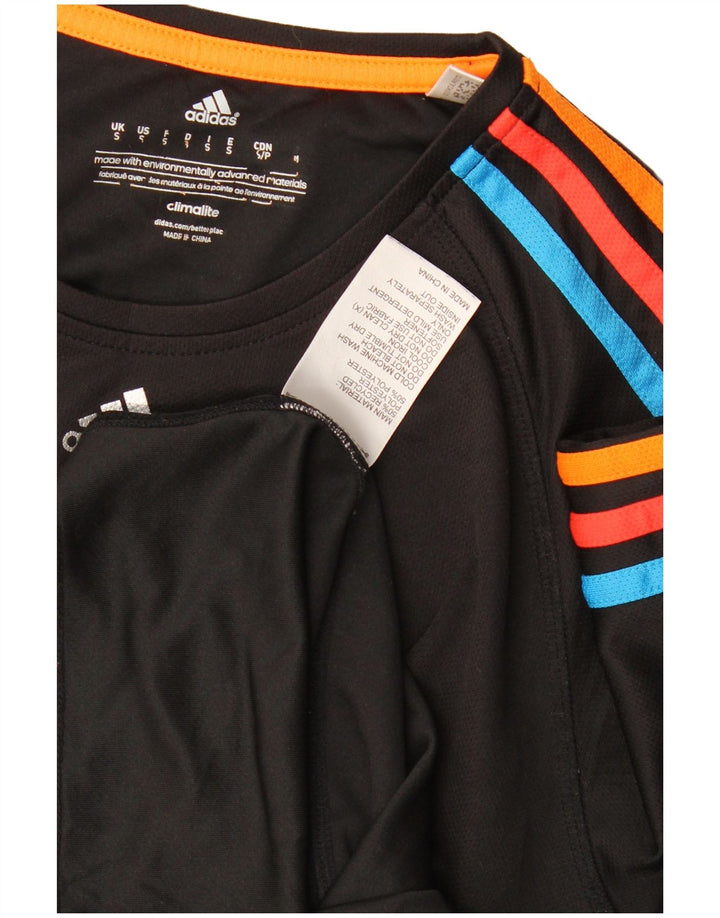 Adidas Mens Climalite T-Shirt Top Small Black Colourblock Polyester