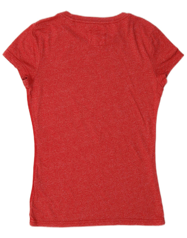 Jack Wills T-shirt graphique pour femme UK 10 Petit coton rouge
