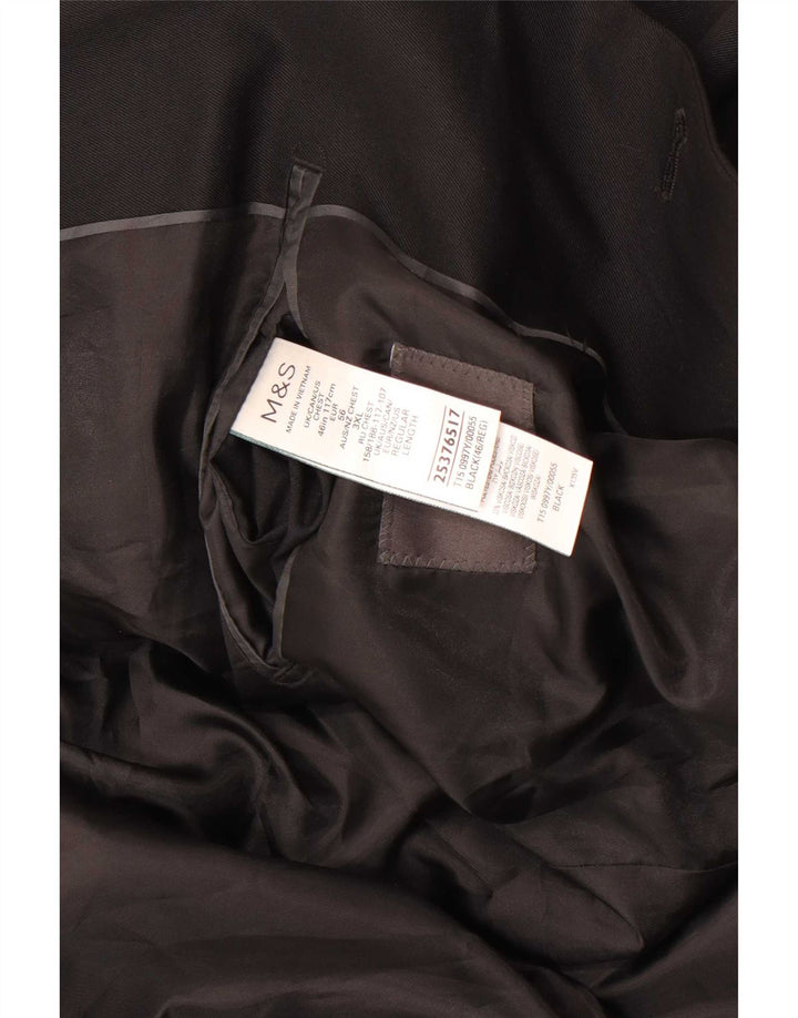 Marks & Spencer Ανδρικό σακάκι Blazer 2 κουμπιών UK 46 XL Μαύρο πολυεστέρα