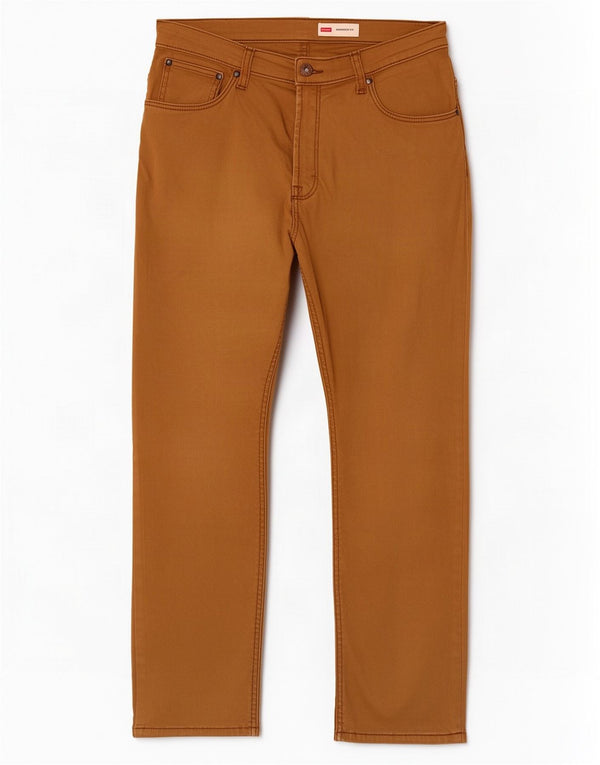 Wrangler Pantalones informales rectos para hombre W33 L30 Algodón marrón