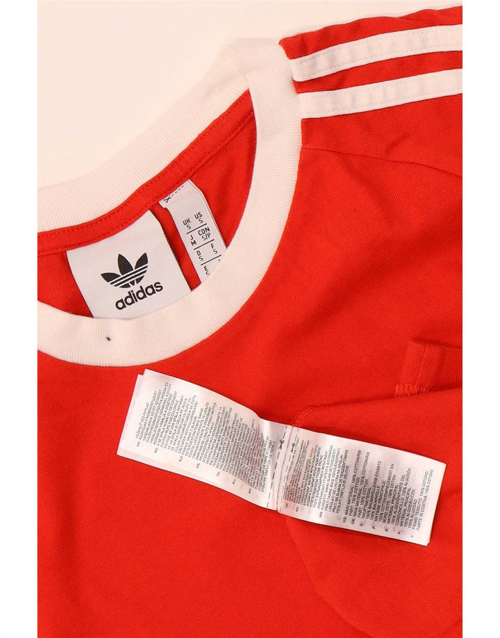 Adidas Mens Camiseta Top Pequeno Vermelho