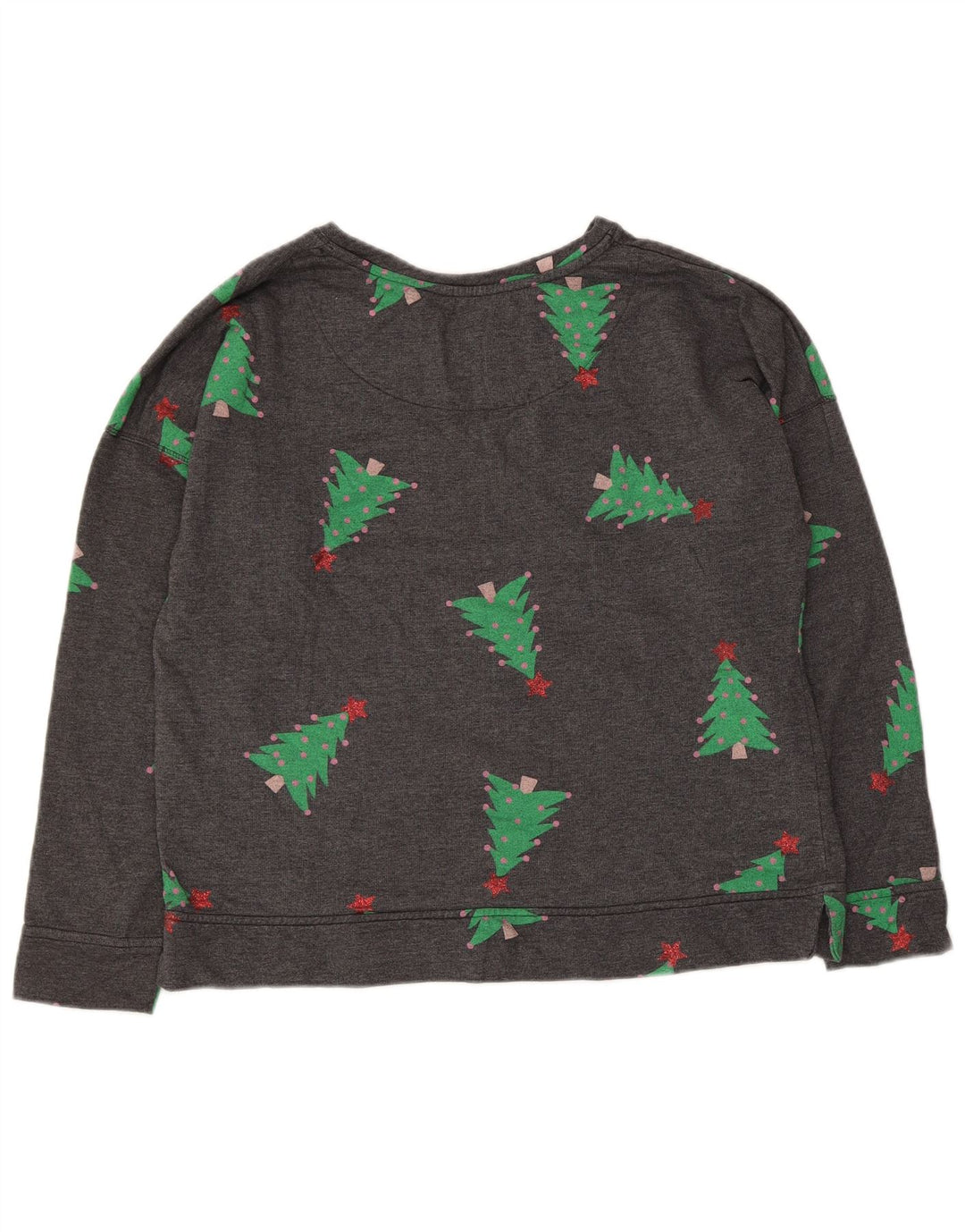 Marks & Spencer Womens Graphic Sweatshirt Jumper UK 16 Large Grey Christmas