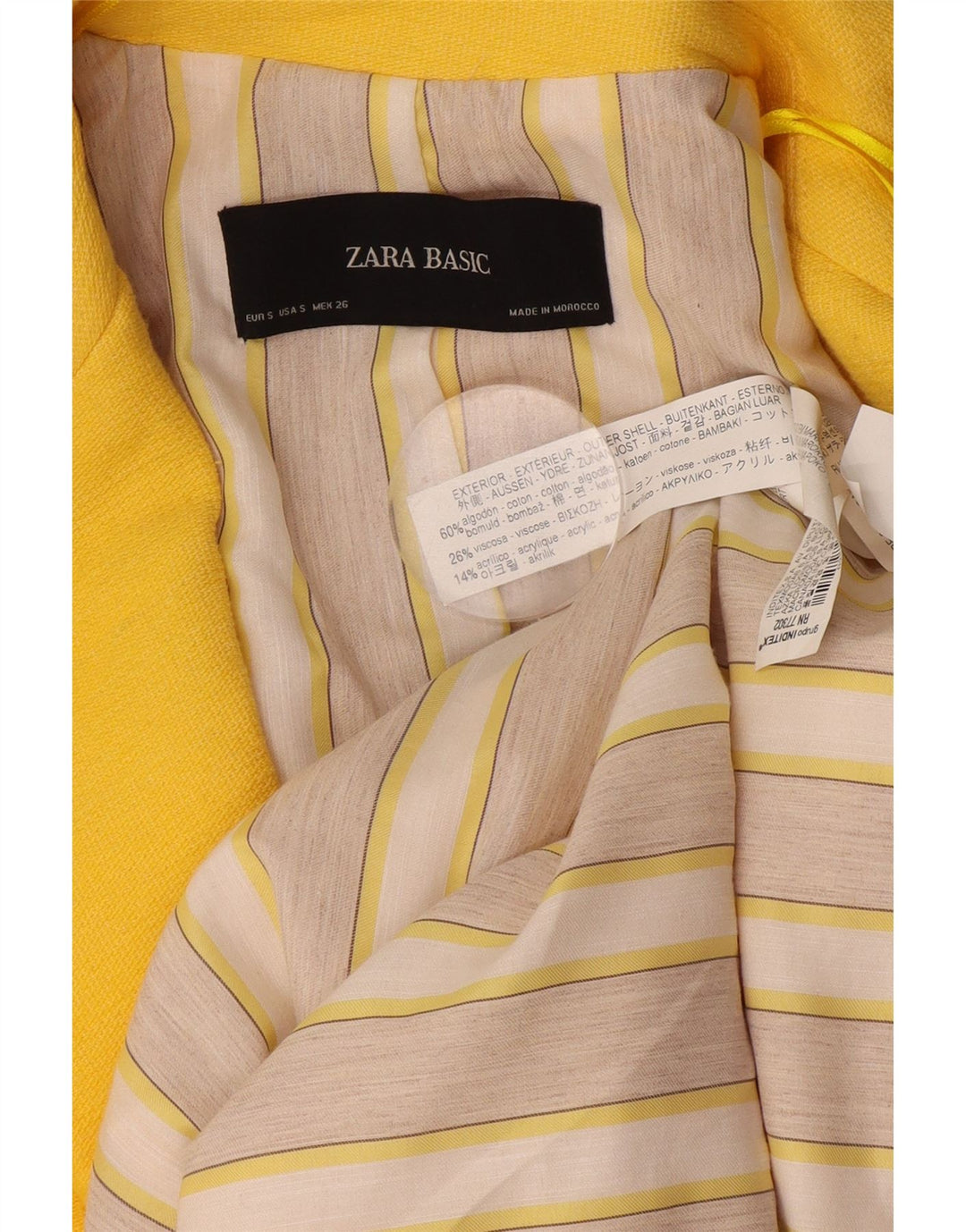 Zara Dame Oversized 1 knap Longline Blazer Jacket UK 10 Small Yellow