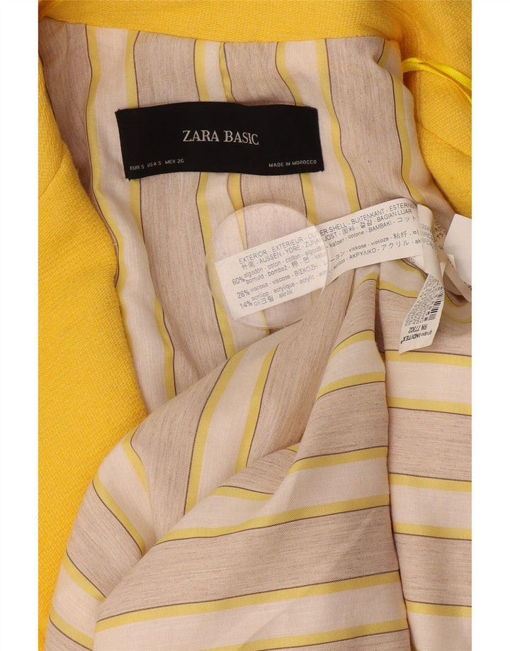 Zara Dame Oversized 1 knap Longline Blazer Jacket UK 10 Small Yellow