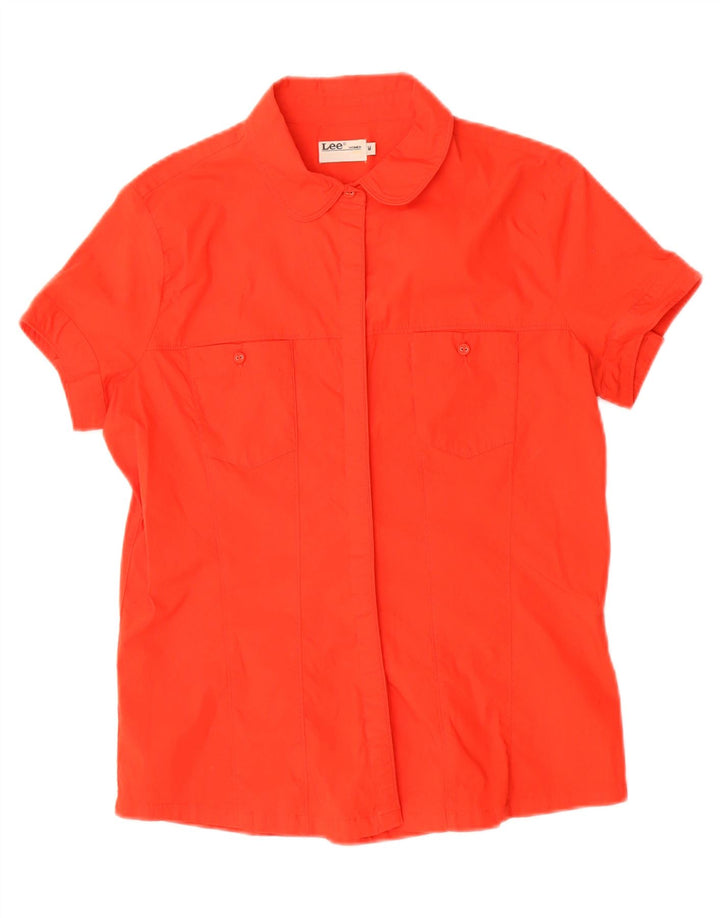 LEE Womens Short Sleeve Shirt UK 14 Medium Red Cotton Vintage Lee and Second-Hand Lee from Messina Hembry 
