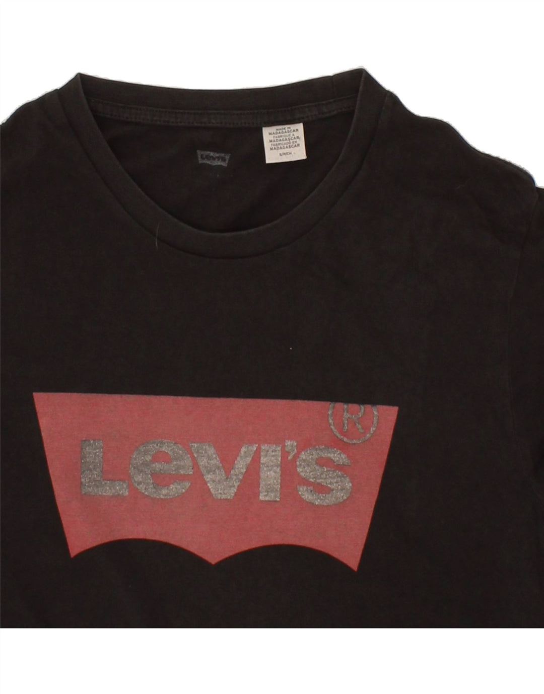LEVI'S Mens Graphic T-Shirt Top Small Black Vintage Levi's and Second-Hand Levi's from Messina Hembry 