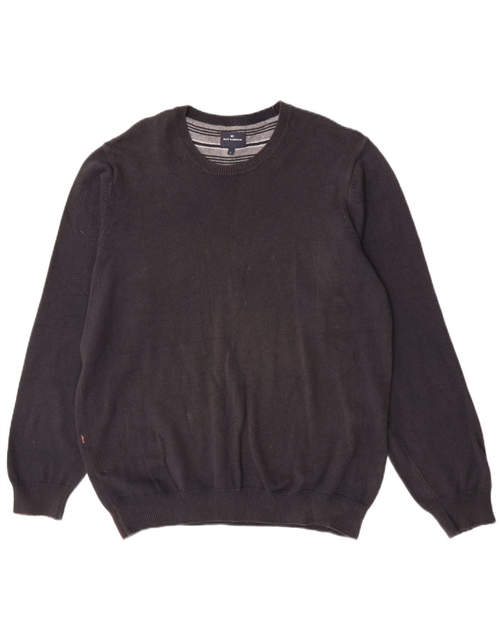 Marks & Spencer Mens Blue Harbour Crew Neck Jumper Sweater Large Navy Blue