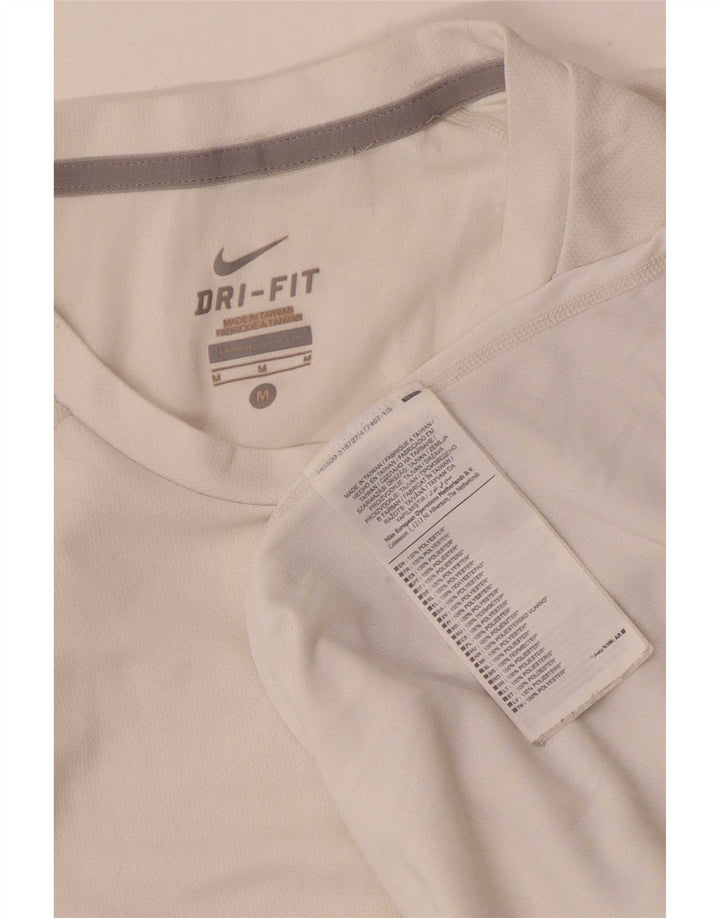 Nike Herre Dri Fit T-shirt Top Medium White Polyester