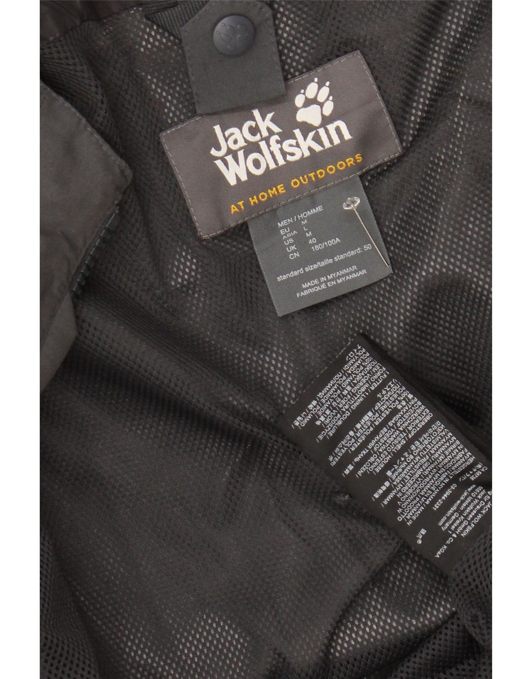 JACK WOLFSKIN Mens Hooded Windbreaker Jacket UK 40 Medium Grey Polyester