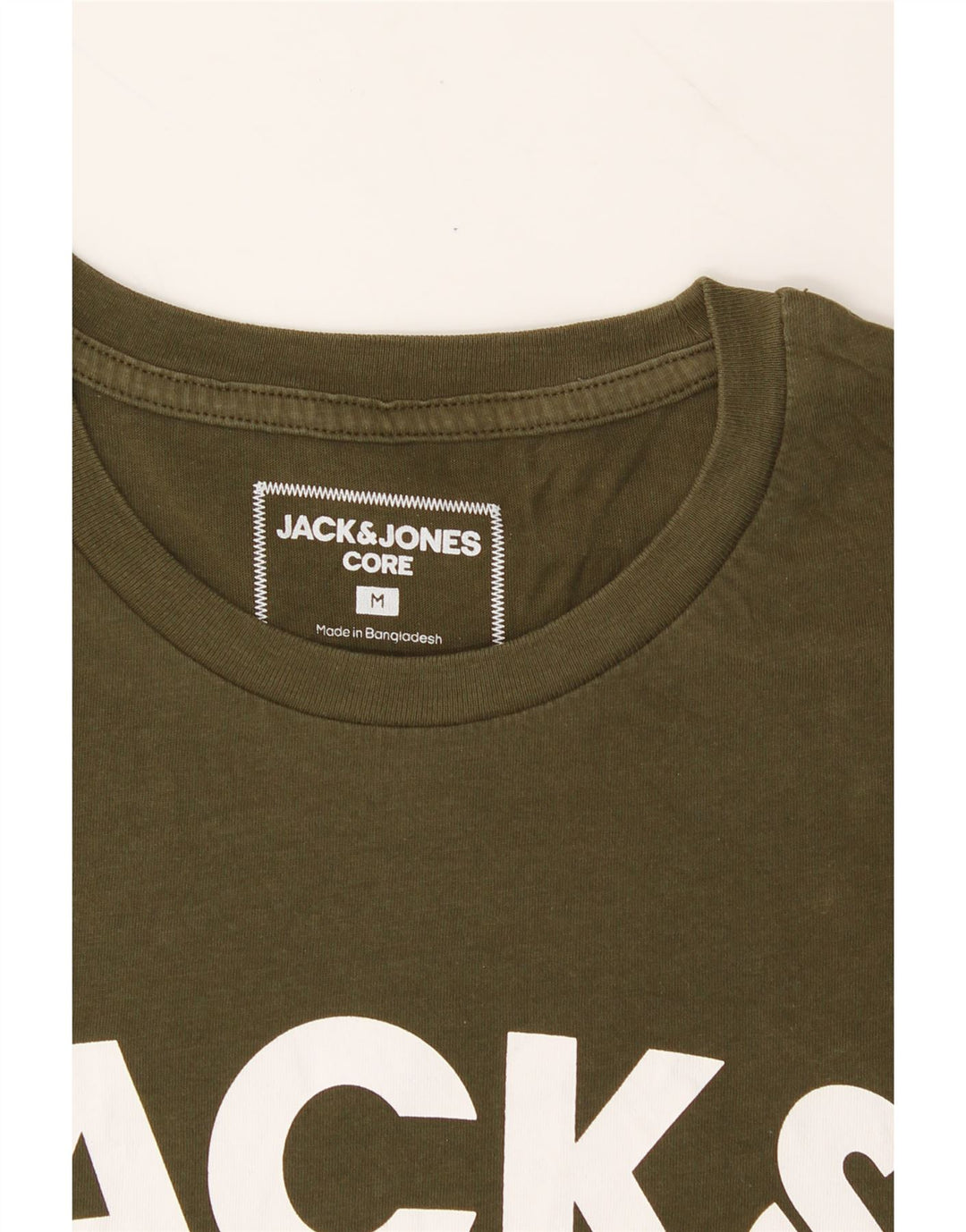 JACK & JONES Mens Graphic T-Shirt Top Medium Khaki Cotton Vintage Jack & Jones and Second-Hand Jack & Jones from Messina Hembry 