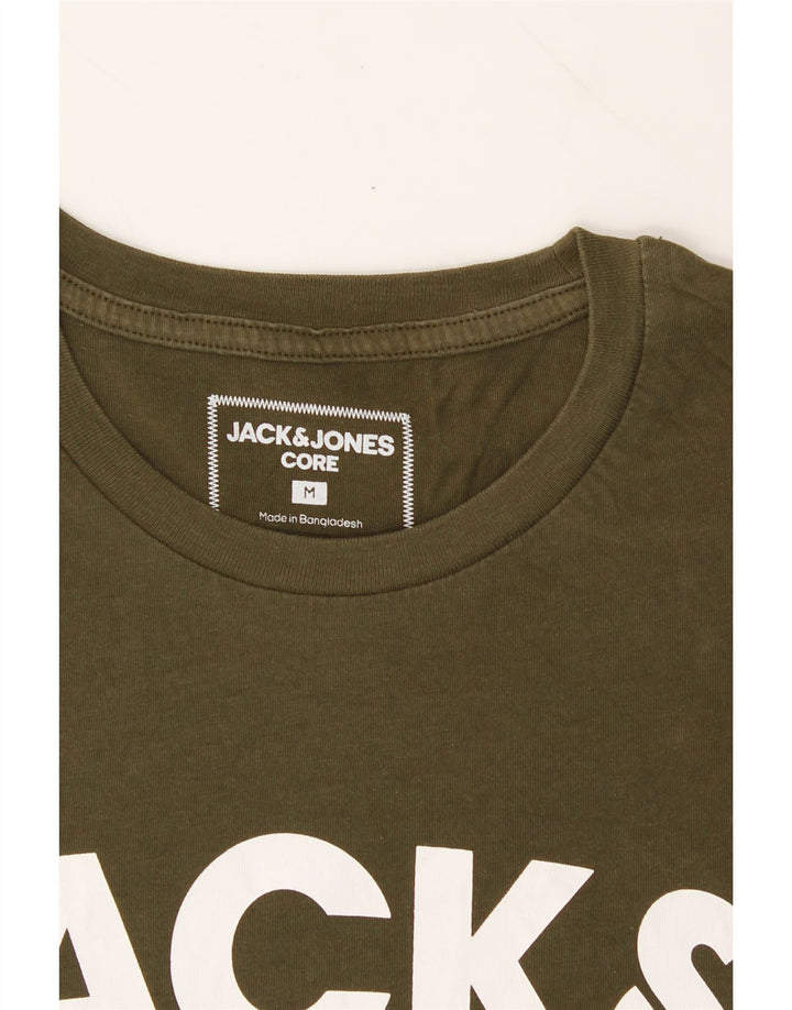 JACK & JONES Mens Graphic T-Shirt Top Medium Khaki Cotton Vintage Jack & Jones and Second-Hand Jack & Jones from Messina Hembry 