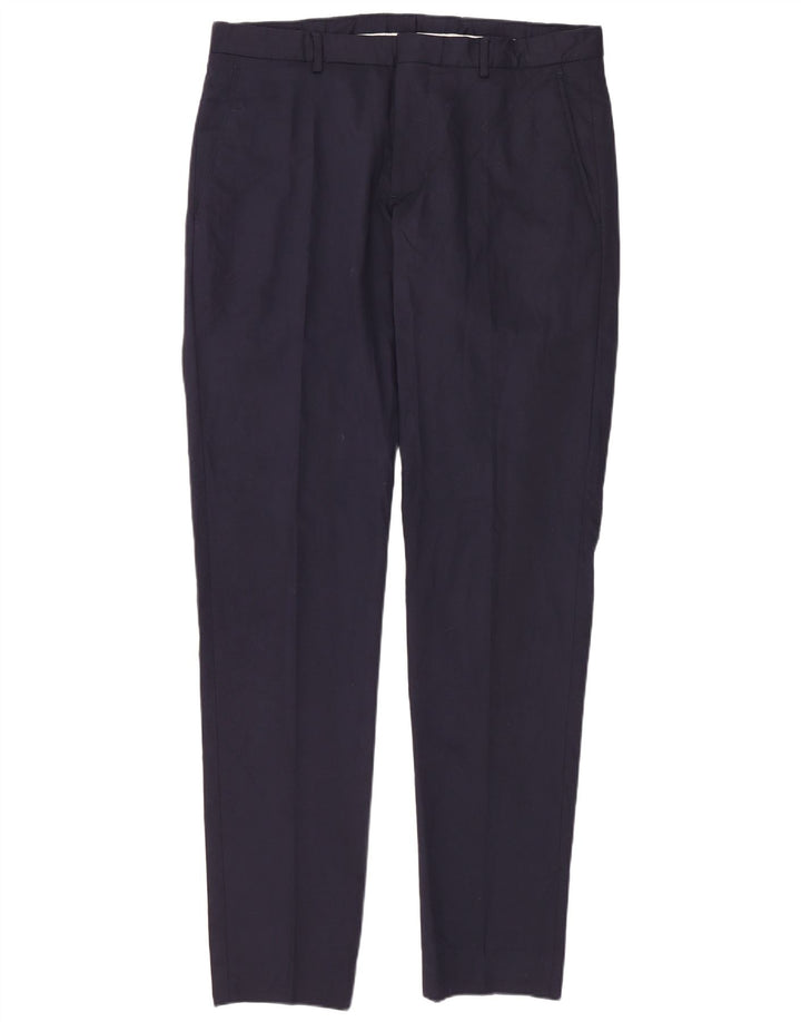 Zara Mens Slim Suit Trousers EU 40 Medium W31 L36 Navy Blue