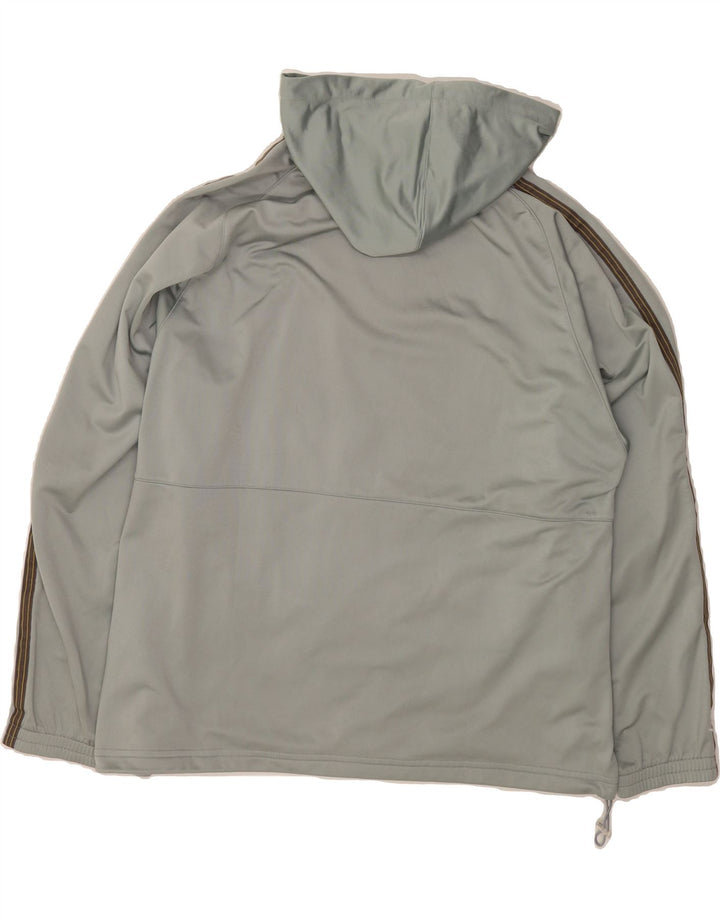 REEBOK Mens Hooded Tracksuit Top Jacket Large Grey Polyester Vintage Reebok and Second-Hand Reebok from Messina Hembry 