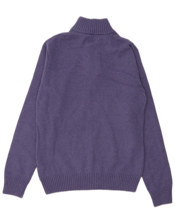 Crew Clothing Ανδρικό πουλόβερ με λαιμό με κουμπιά XS Purple Lambswool