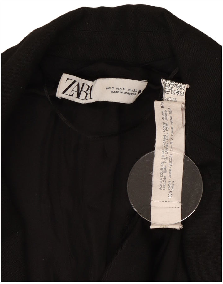 Zara Damen 2-Knopf-Blazerjacke UK 10 Small Schwarze Viskose