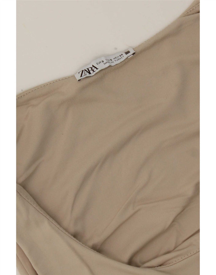 Canotta Donna Zara UK 8 Small Beige