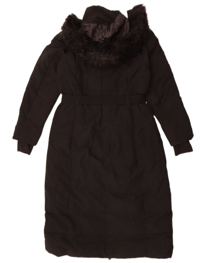 Michael Kors Wattierter Damenmantel mit Kapuze, UK 14, Mittelschwarz, Polyester