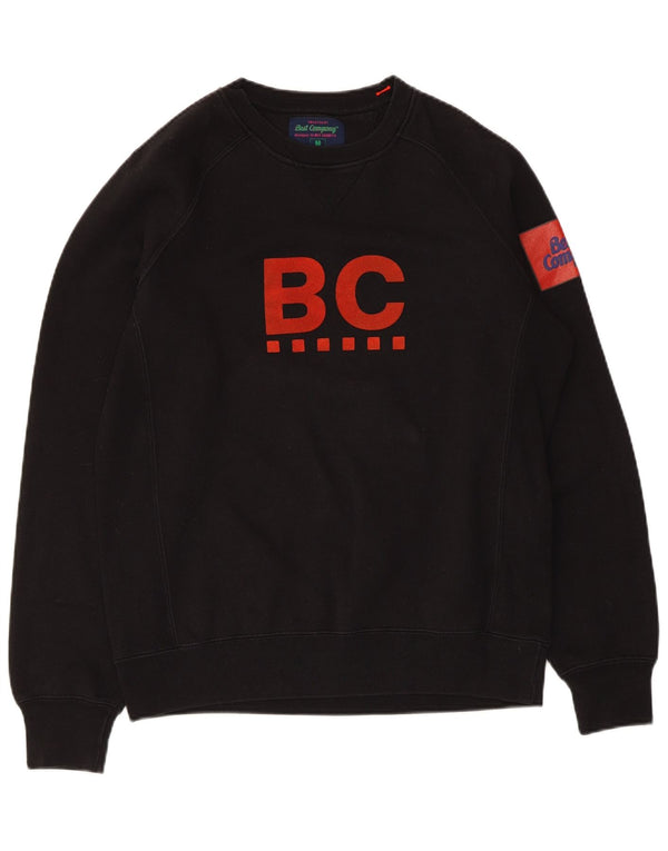 Best Company Mens Graphic Regular Fit Sweatshirt Jumper Medium Black