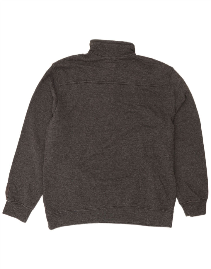Champion Herre Zip Neck Sweatshirt Jumper 3XL Grå Bomuld