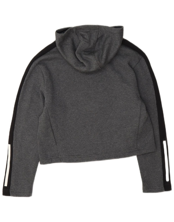 Adidas Crop hættetrøje til piger 11-12 år Grå Colourblock Bomuld