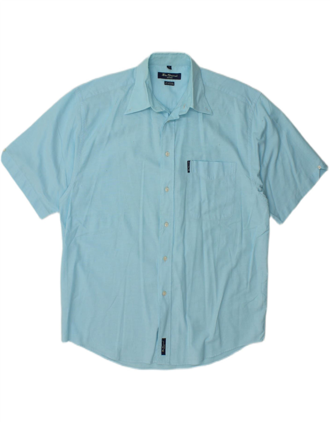 BEN SHERMAN Mens Oxford Short Sleeve Shirt Medium Blue Cotton Vintage Ben Sherman and Second-Hand Ben Sherman from Messina Hembry 