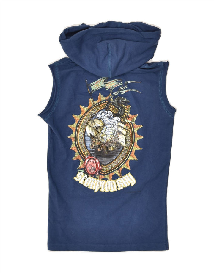 SCORPION BAY Boys Graphic Sleeveless Hoodie Jumper 5-6 Years medium Blue | Vintage Scorpion Bay | Thrift | Second-Hand Scorpion Bay | Used Clothing | Messina Hembry 