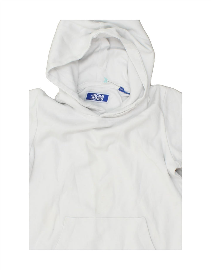 JACK & JONES Boys Hoodie Jumper 9-10 Years White Cotton | Vintage Jack & Jones | Thrift | Second-Hand Jack & Jones | Used Clothing | Messina Hembry 