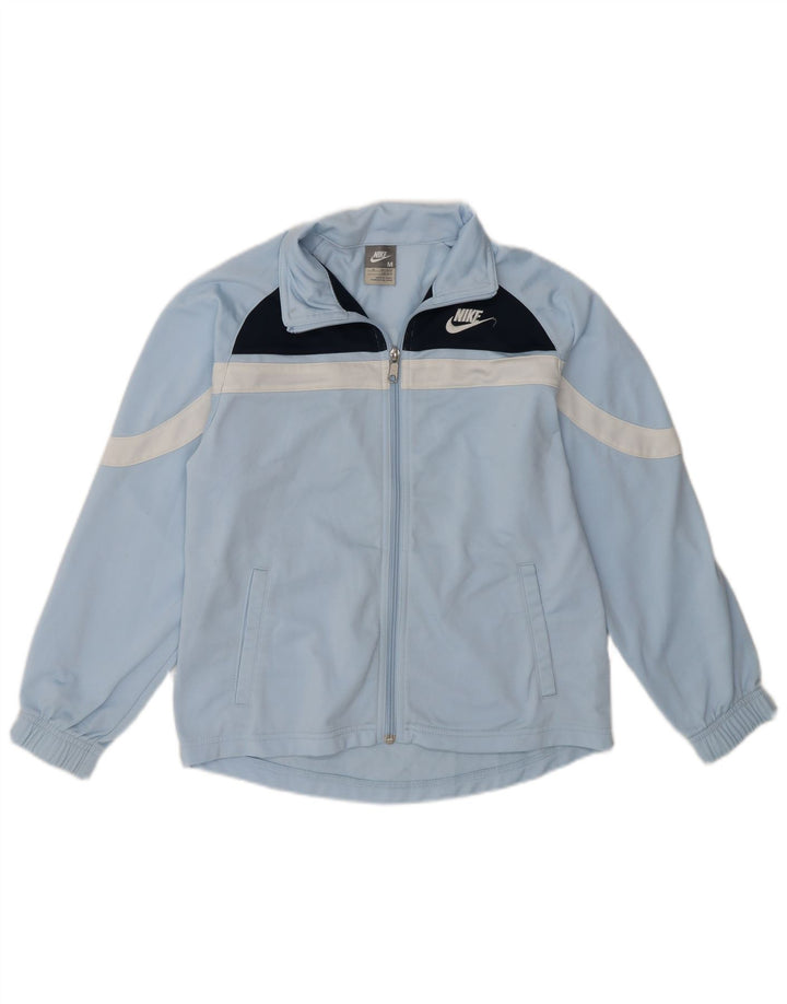 NIKE Boys Tracksuit Top Jacket 10-11 Years Medium Blue Polyester Sports