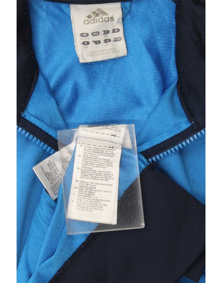 Adidas Mens Tracksuit Top Jacket UK 42/44 Large Blue Colourblock Polyester