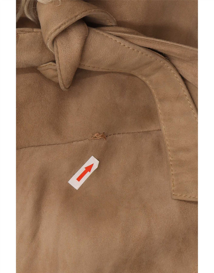 manteau en peau de mouton vintage femme UK 8 Petit Beige